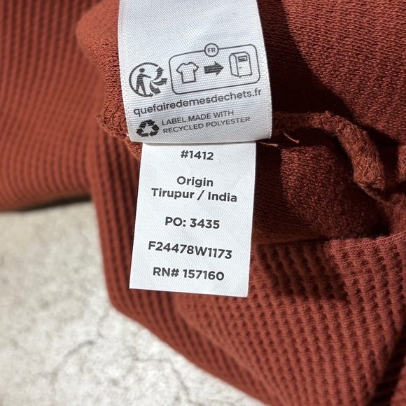 Cotopaxi Ataji Waffle Hoodie Rusty Orange Long Sleeve Pullover Cotton Women’s - Picture 6 of 9
